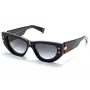 Balmain BPS-151A-55 moteriški akiniai nuo saulės, juodas acetatas, pilki polikarbonatiniai lęšiai, 55 mm