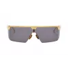 BALMAIN Unisex Akiniai Nuo Saulės BPS-147A-142 Juodi Acetato Kvadratiniai Rėmeliai Pilki Nailono Lęšiai 43/27/147 mm