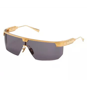 BALMAIN Unisex Akiniai Nuo Saulės BPS-147A-142 Juodi Acetato Kvadratiniai Rėmeliai Pilki Nailono Lęšiai 43/27/147 mm