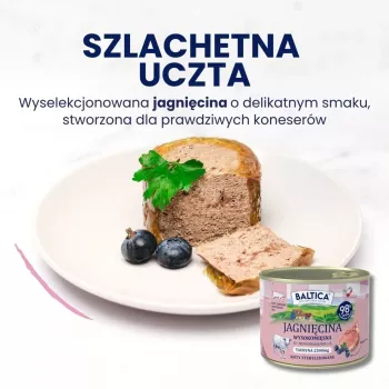 Baltica Smaki Regionów Suaugusių kačių ėdalas su ėriena, 400 g skardinė