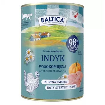 BALTICA Smaki regionów Turkey Mono – šlapias kačių maistas – 400 g