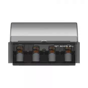 BambuLab AMS 2 Pro automatinė medžiagų sistema Bambu Lab 3D spausdintuvams, 4 ritės kelių spalvų spausdinimui, RFID gijos aptikimas, drėgmės kontrolė, juoda