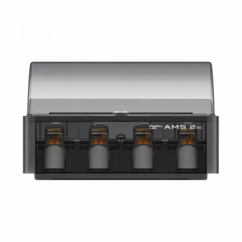BambuLab AMS 2 Pro automatinė medžiagų sistema Bambu Lab 3D spausdintuvams, 4 ritės kelių spalvų spausdinimui, RFID gijos aptikimas, drėgmės kontrolė, juoda