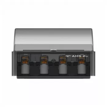 BambuLab AMS 2 Pro automatinė medžiagų sistema Bambu Lab 3D spausdintuvams, 4 ritės kelių spalvų spausdinimui, RFID gijos aptikimas, drėgmės kontrolė, juoda