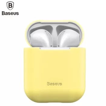 Baseus Apple Silica Series Ultra-thin Silicone Protector Case for AirPods 1/2 Yellow