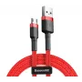 Baseus Cafule Laidas Durable Nylon Braided Wire USB / Micro USB QC3.0 2.4A 1M Raudonas