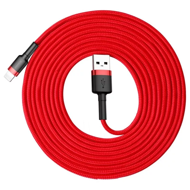Baseus Cafule Lightning kabelis 2A 3m Raudonas/Juodas (CALKLF-R09)