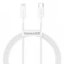 Baseus Cafule Series Metal USB-C to Lightning laidas 1m Baltas