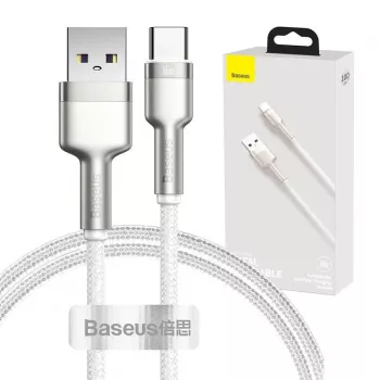 Baseus Cafule USB-A – USB-C laidas, 66W, 1m, baltas