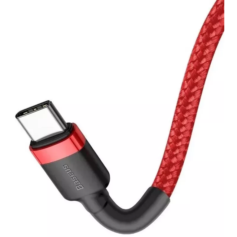 Baseus Cafule USB-C į USB-C PD 2.0 60W Flash Charging Cable, 2m, Raudona (CATKLF-H09)