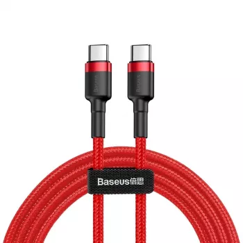 Baseus Cafule USB-C į USB-C PD 2.0 60W Flash Charging Cable, 2m, Raudona (CATKLF-H09)