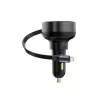 Baseus Car Charger Enjoyment Pro Fast Charger Type-C Female, Lightning Male (0,75m) Built-in Retractable Cable, 55W Black EU
