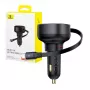 Baseus Car Charger Enjoyment Pro Fast Charger Type-C Female, Lightning Male (0,75m) Built-in Retractable Cable, 55W Black EU