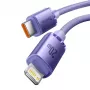 Baseus Crystal Shine Series USB-C į Lightning greito įkrovimo duomenų laidas 20W 1,2m Violetinė (CAJY000205)