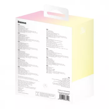 Baseus Popsicle 5200mAh 20W Power Bank su integruotu Lightning laidu ir baltu Baseus Simple USB-C į USB-C 60W 30cm laidu - Geltona-Rožinė