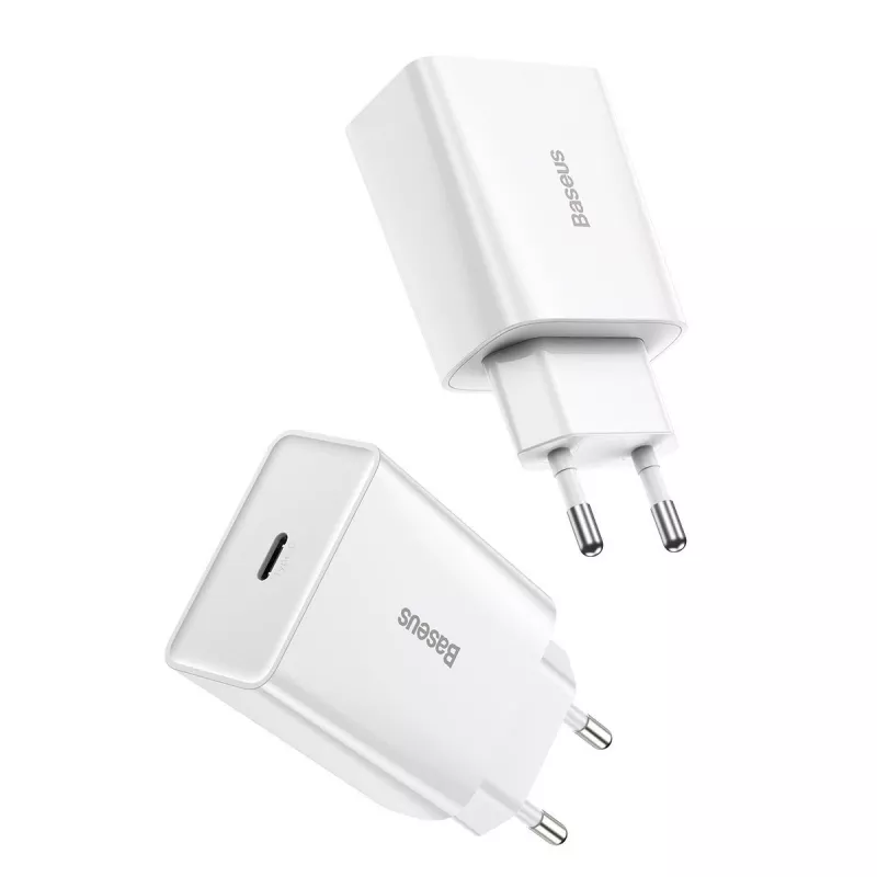Baseus Speed Mini Quick Charger, USB-C, PD, 3A, 20W (Balta)