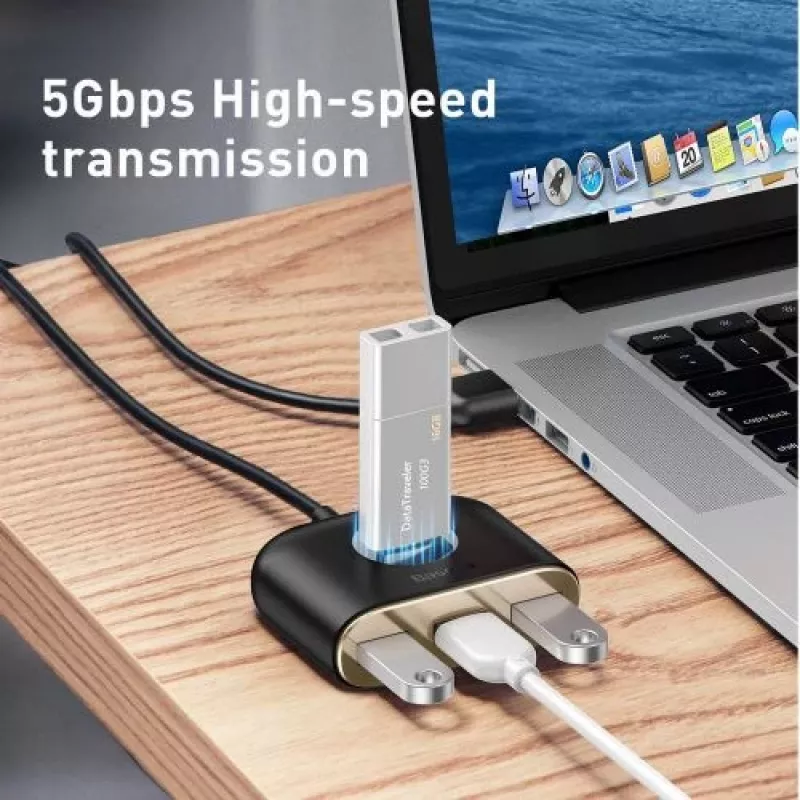 Baseus Square Round USB Adapter USB 3.0 / 3x USB 2.0 / 1m