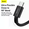 Baseus Superior Series USB-A į USB-C greito įkrovimo ir duomenų kabelis, 66W (11V/6A), 2m, juodas (CATYS-A01)