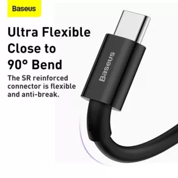 Baseus Superior Series USB-A į USB-C greito įkrovimo ir duomenų kabelis, 66W (11V/6A), 2m, juodas (CATYS-A01)