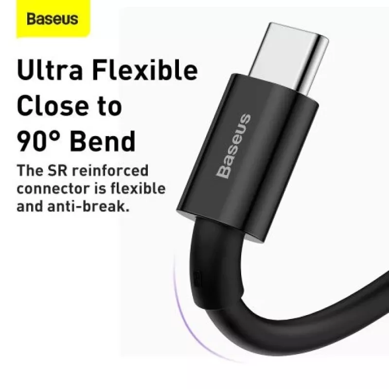 Baseus Superior Series USB-A į USB-C greito įkrovimo ir duomenų kabelis, 66W (11V/6A), 2m, juodas (CATYS-A01)