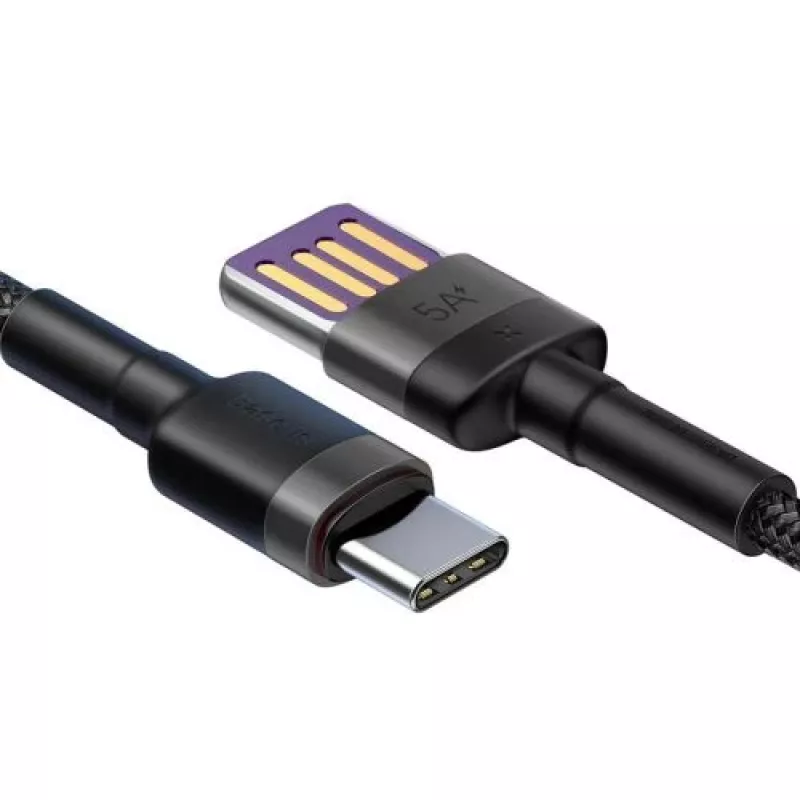 Baseus Type-C Cafule SuperCharge 40W PD 3.0 QC 3.0 1m Gray/Black USB-C to USB-C laidas (CATKLF-PG1)