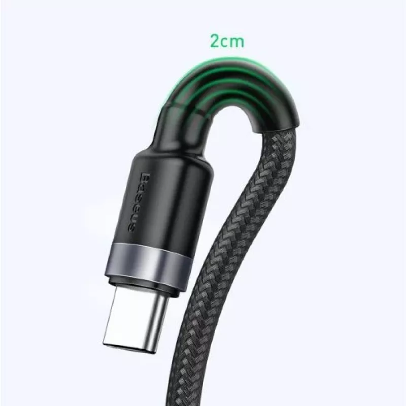Baseus Type-C Cafule SuperCharge 40W PD 3.0 QC 3.0 1m Gray/Black USB-C to USB-C laidas (CATKLF-PG1)