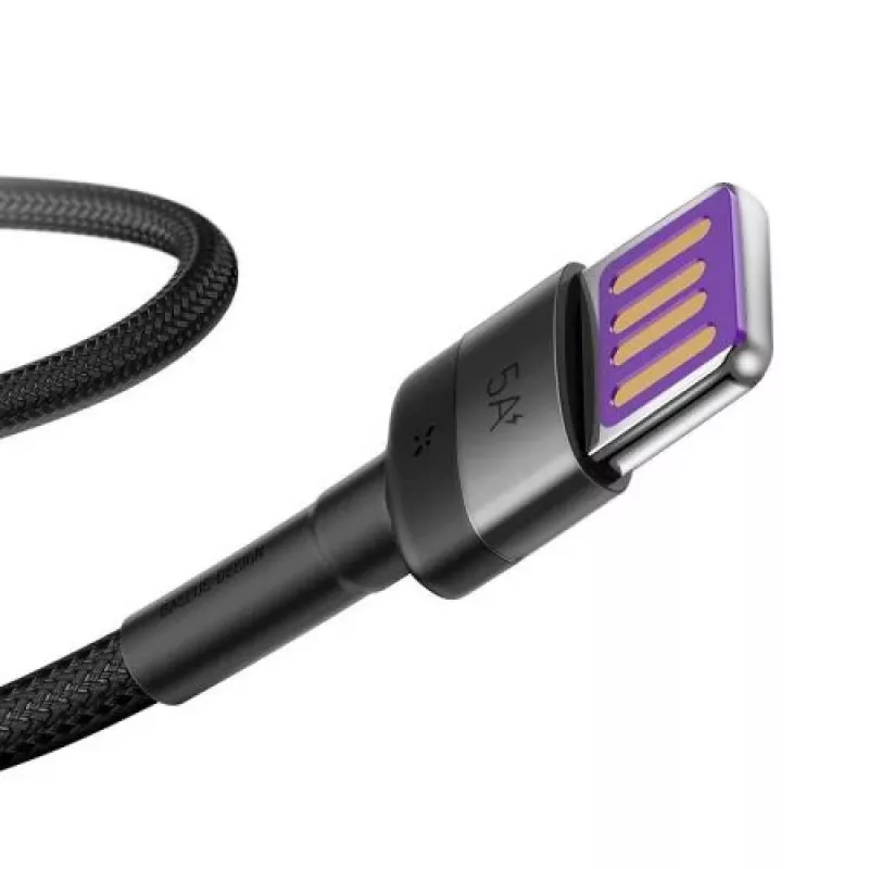 Baseus Type-C Cafule SuperCharge 40W PD 3.0 QC 3.0 1m Gray/Black USB-C to USB-C laidas (CATKLF-PG1)