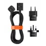 Baseus Universal PowerCombo ilginimo laidas su mini rozetėmis 1m juodas (EU ir UK adapteriai)