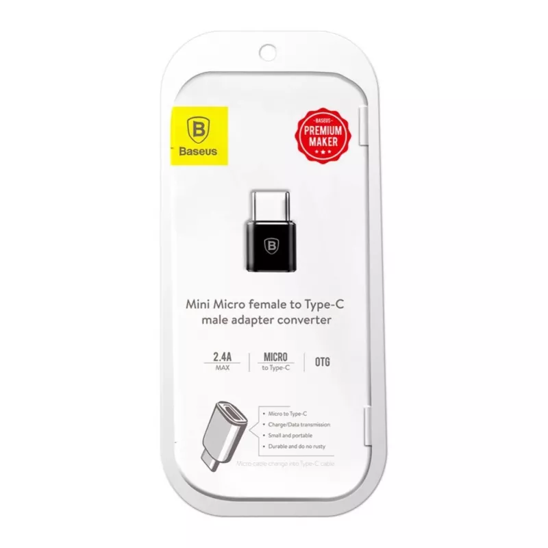 Baseus USB 2.0 Type-C į Micro USB OTG adapteris (Juodas)