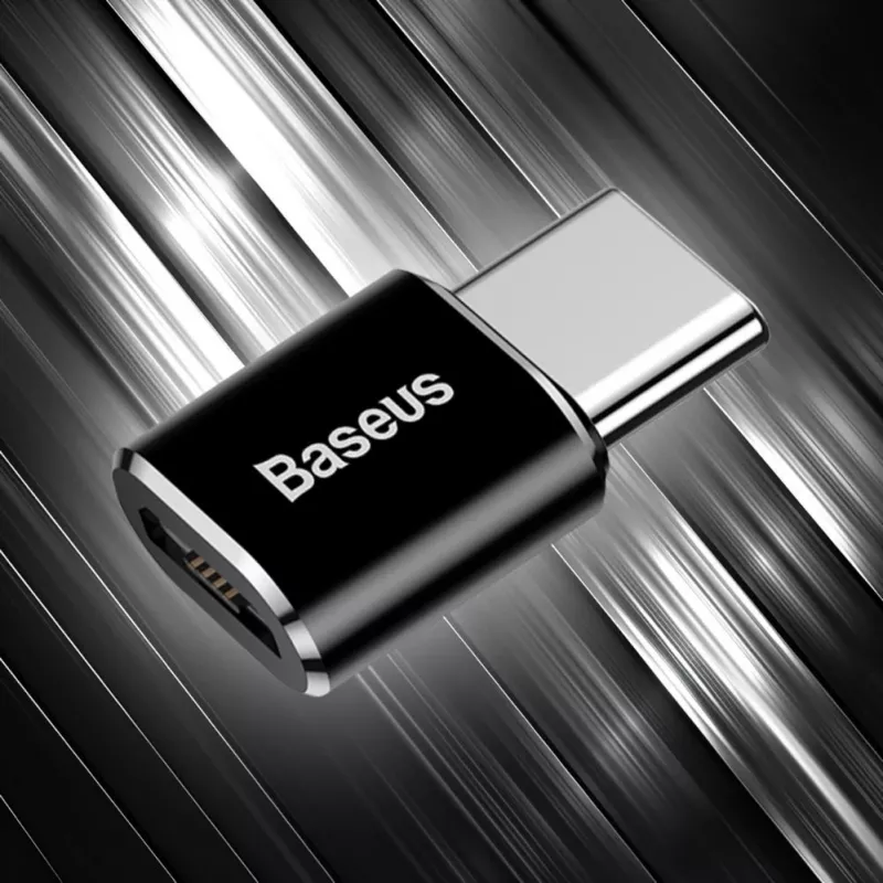 Baseus USB 2.0 Type-C į Micro USB OTG adapteris (Juodas)
