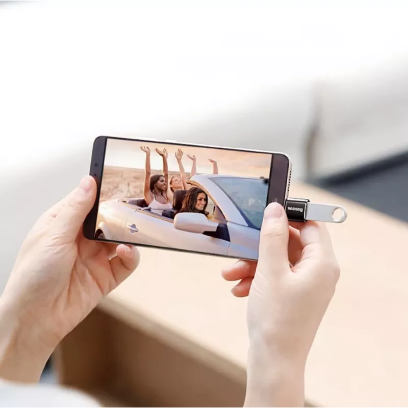 Baseus USB 2.0 Type-C į Micro USB OTG adapteris (Juodas)