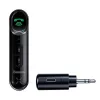 Baseus WXQY-01 Bluetooth 5.0 automobilinis AUX imtuvas su Micro USB įkrovimu – 10 m veikimo atstumas, 145 mAh, juodos spalvos