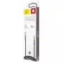 Baseus Yiven M30 3.5mm garso laidas (vyras–vyras) – 1 m, nailono pynė, auksu padengti lizdai, juoda/sidabrinė