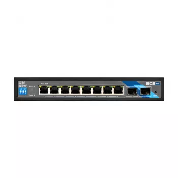 BCS BCS-B-SP08G-2SFP 8-Port Gigabit PoE+ Switch su 2 SFP prievadais, 240W, pramoninis, nevaldomas