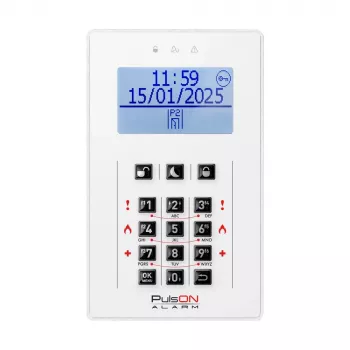 BCS PulsON LCD/C apsaugos sistemos LCD klaviatūra, balta