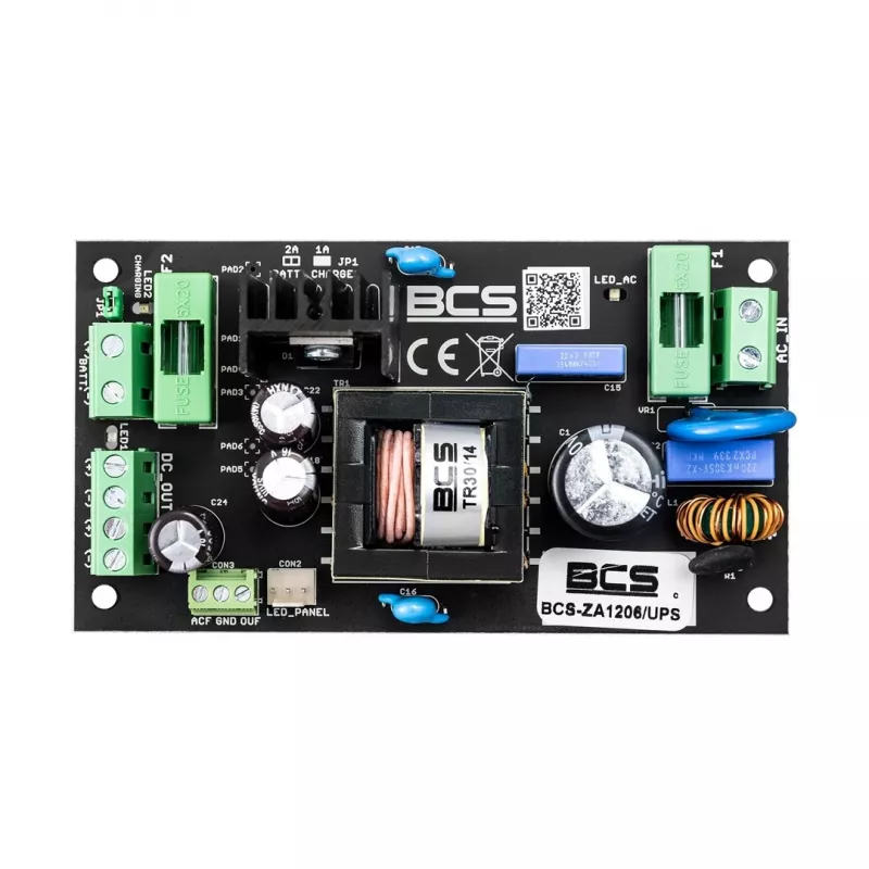 BCS-ZA1206/UPS 12V 6A 72W AC/DC maitinimo blokas su baterijos atsarginiu maitinimu (UPS)