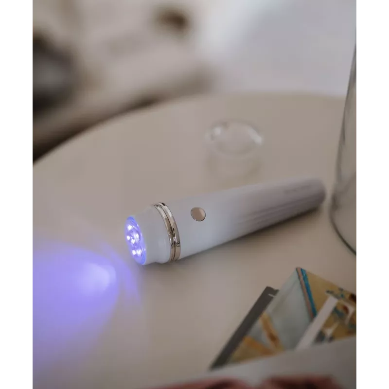 Beautifly Glossy Acne Young veido valymo šepetėlis su mėlyna LED šviesos terapija ir šildymo funkcija, rožinis auksas/rožinė