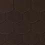 BEAVER Roof Shingle Brown 1 Pak. = 3,85 m² (24 gontai, po 0,16 m²) – Bituminė bebrų uodegos forma, armuota stiklo pluoštu, keraminės granulės, atspari UV ir orams