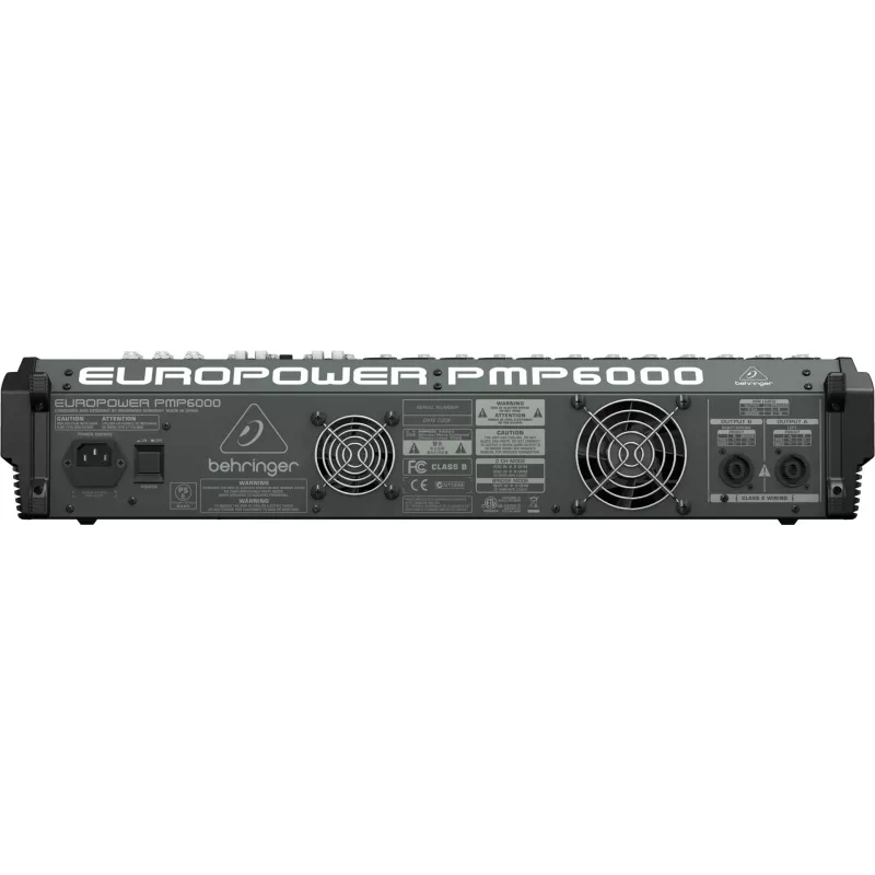 Behringer PMP6000 20 kanalų stiprintuvu integruotas maišytuvas su dvigubu FX ir 1200W tiltiniu režimu, juodos spalvos