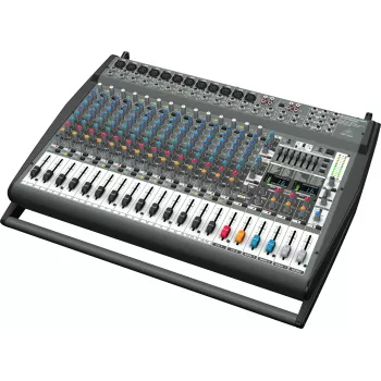 Behringer PMP6000 20 kanalų stiprintuvu integruotas maišytuvas su dvigubu FX ir 1200W tiltiniu režimu, juodos spalvos