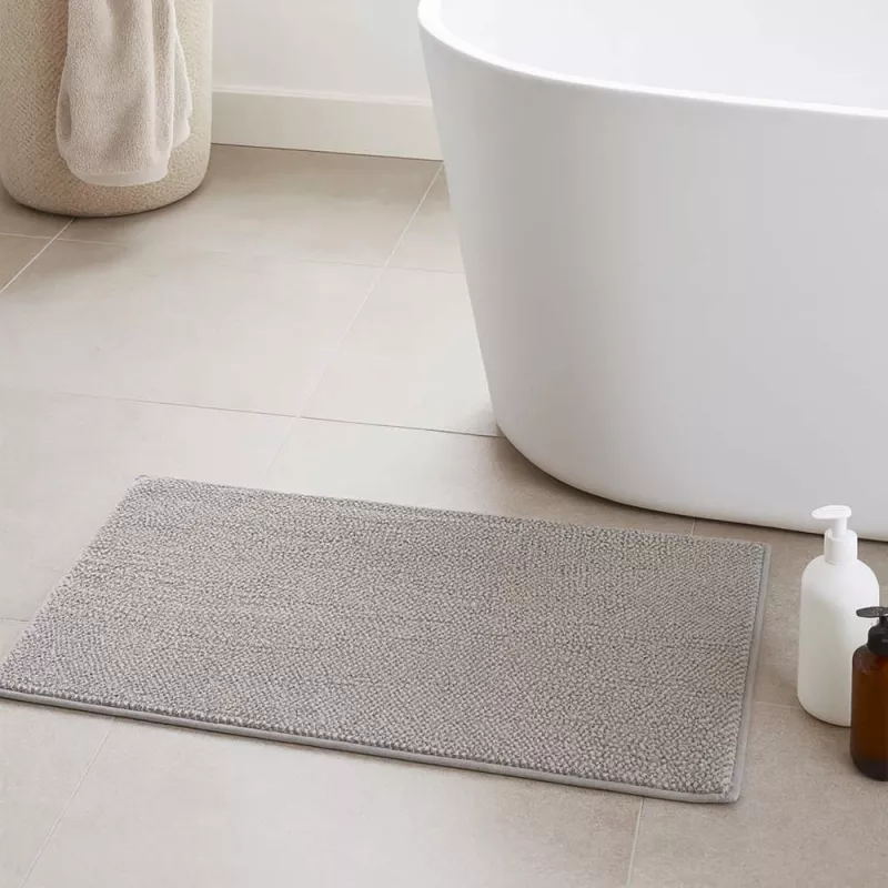 Beldray LA00000099NEU7 Anti-Mould Memory Foam Bath Mat 50 x 80 cm, Pilka