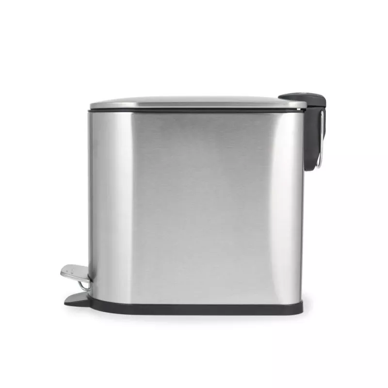 Beldray LA036683SSPEU7 Slimline D-Shaped Pedal Bin 5-Litre, Silver