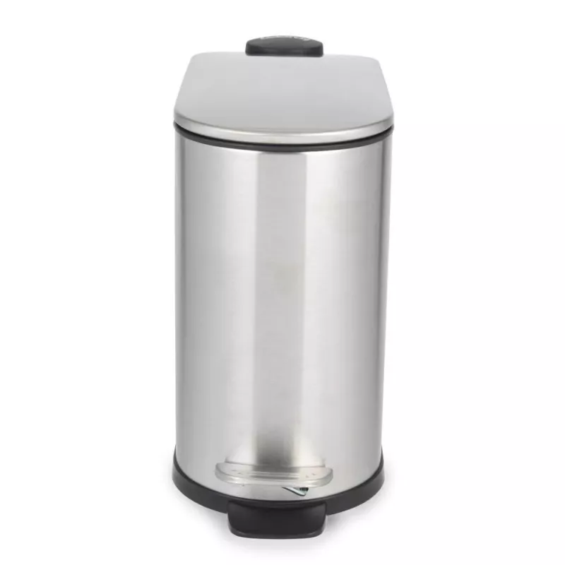 Beldray LA036683SSPEU7 Slimline D-Shaped Pedal Bin 5-Litre, Silver