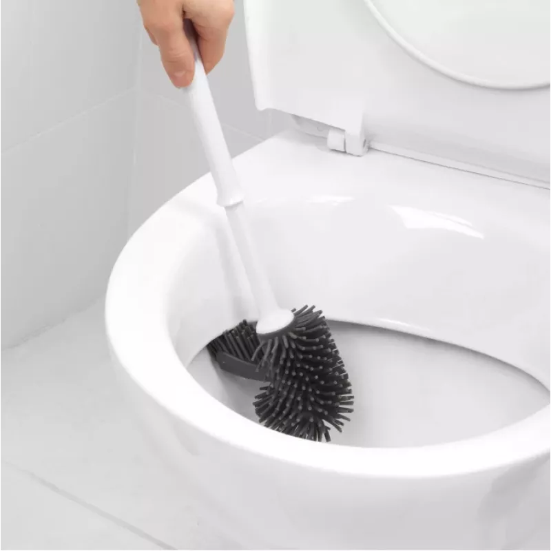 Beldray LA084538PUFFEU7X Antibac Silicone Toilet Brush with Holder, Purple