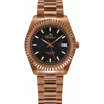 BELLEVUE H25 Moteriškas analoginis kvarcinis laikrodis 38mm nerūdijančio plieno tinkleliu sidabrinis