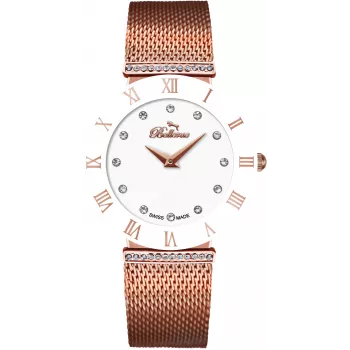 BELLEVUE moteriškas laikrodis F119 (33 mm) sidabrinis nerūdijančio plieno tinklelis