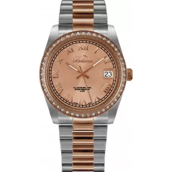 Bellevue Women's Watch I23 35mm Stainless Steel Quartz Analog Silver Dial Black Leather Strap