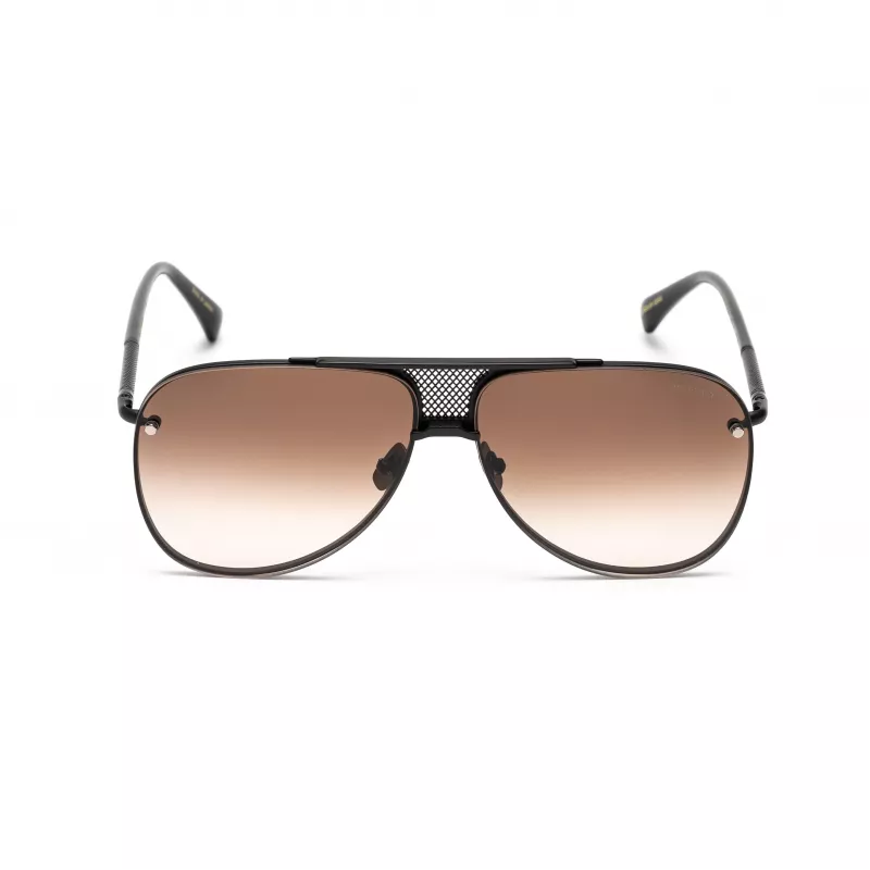 Belstaff Beckinton vyriški akiniai nuo saulės - juodas acetatinis rėmelis, pilki lęšiai 61/12/145 mm UV400