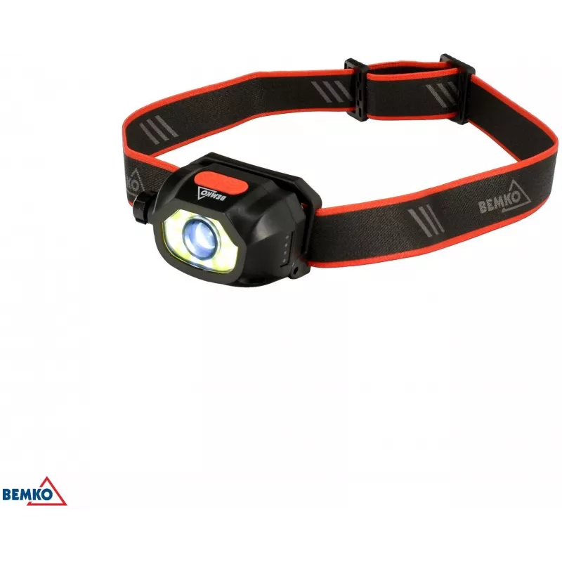 BEMKO C49-LTC02 Daugiafunkcinis įkraunamas LED žibintuvėlis ant galvos, 200lm, 6500K, 1200mAh, IP44