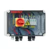 BENY PV DC atjungimo skydas, 2 eilučių įėjimas į 2 eilučių išėjimą, IP65 lauko korpusas